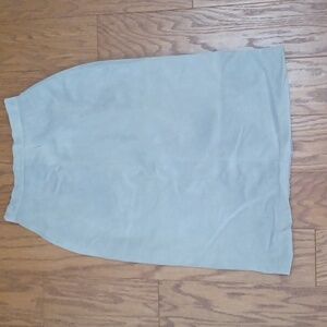 TERRY LEWIS CLASSIC LUXURIES Slate Color Lined Leather Skirt Size Sm